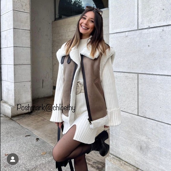 Zara COMBINATION FLEECE VEST - Picture 8 of 16